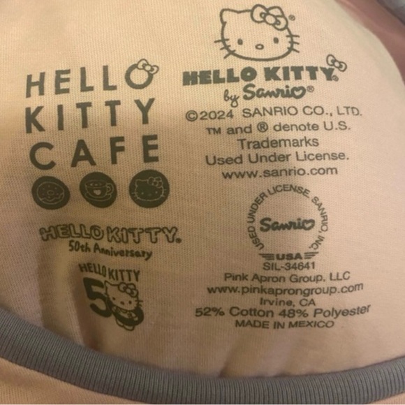 Hello Kitty Cafe 50th Anniversary Birthday Pink Tee Size Medium - Picture 4 of 6